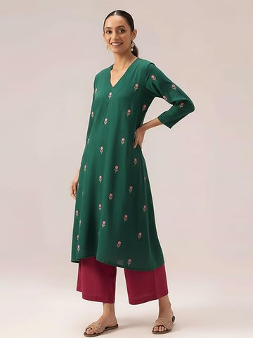 Green Kurti plazzo set