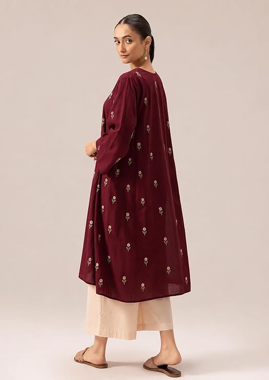 Maroon  Kurti plazzo set