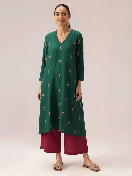 Green Kurti plazzo set