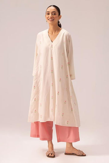 Beige Kurti plazzo set