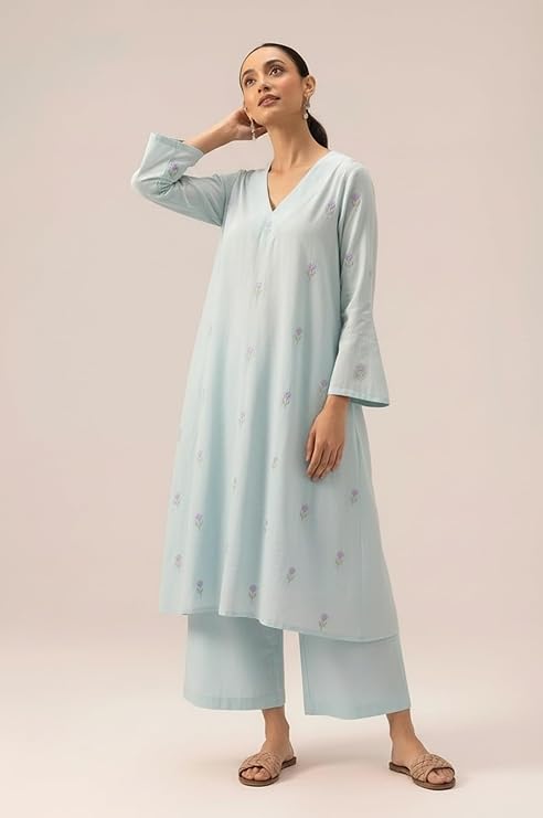 Sky Blue Kurti plazzo set