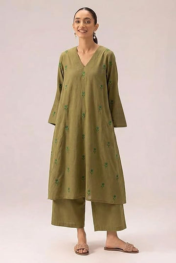 Mehendi Kurti plazzo set