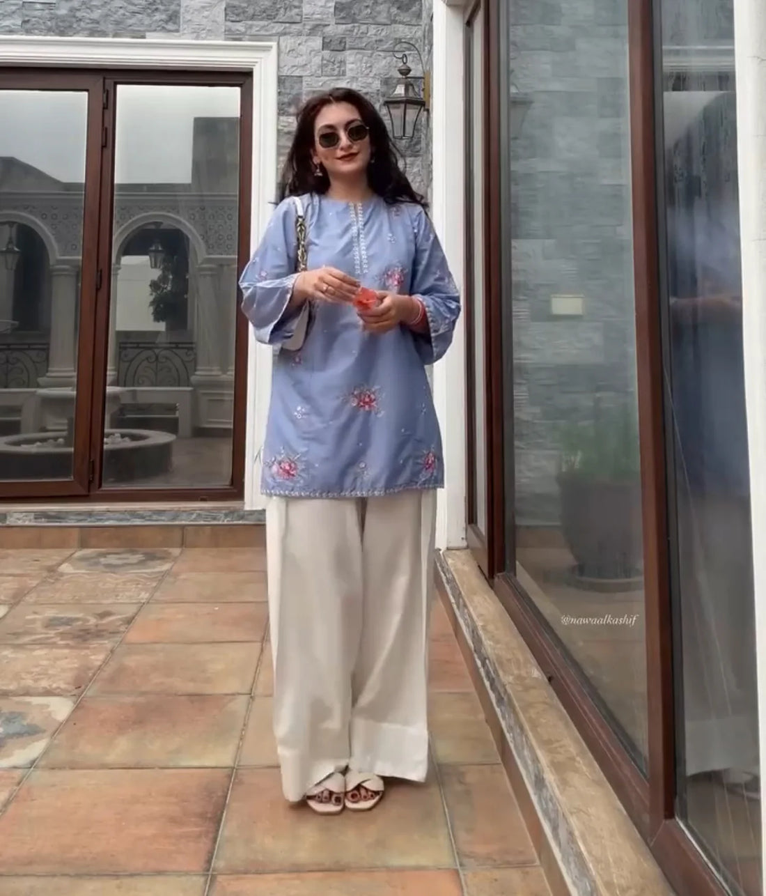 White Farsi Salwar Suit Set