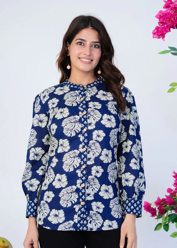 Indigo Autumn Cotton Fusion Shirt