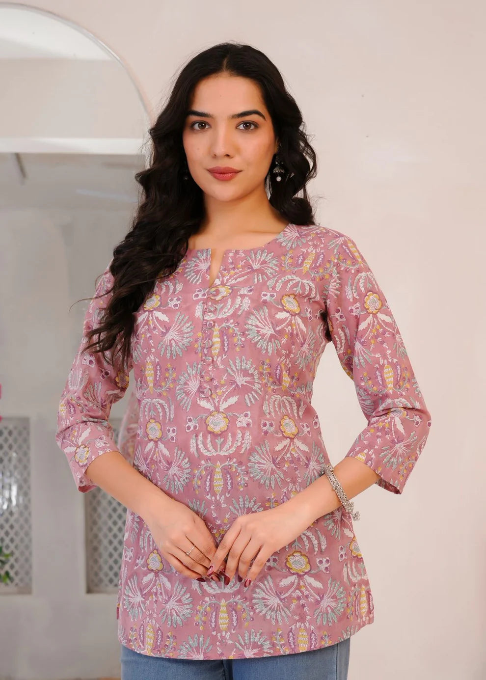 Mauve Sprinkles Cotton Top