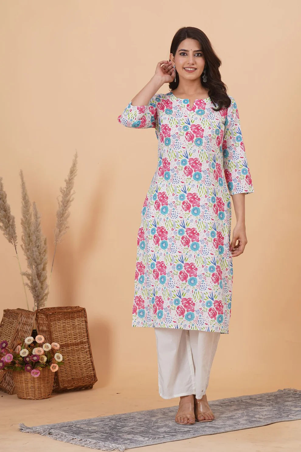 Spring Fling Mirror Embroidery Kurti