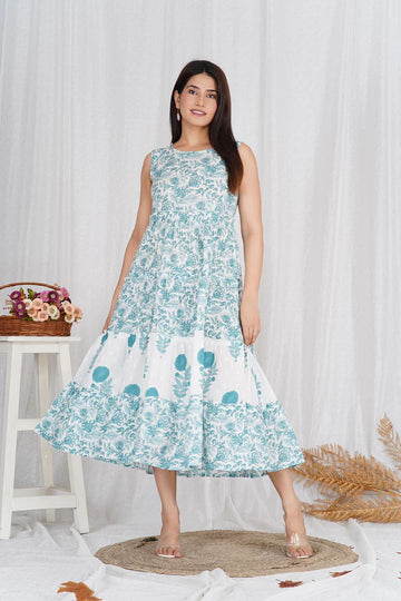 Teal Petal Garden Dress