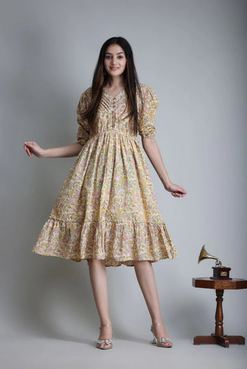 Sunlit Petals Slit Midi Dress      Rated 4.9