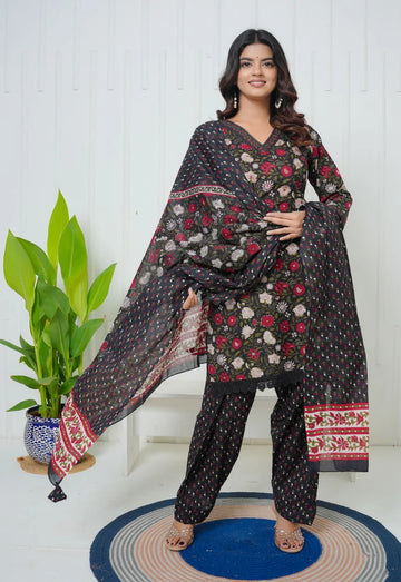 Crimson Gulbahar Farsi Salwar Cotton Suit