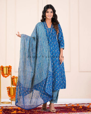 Indigo Passion Cotton Dupatta Set
