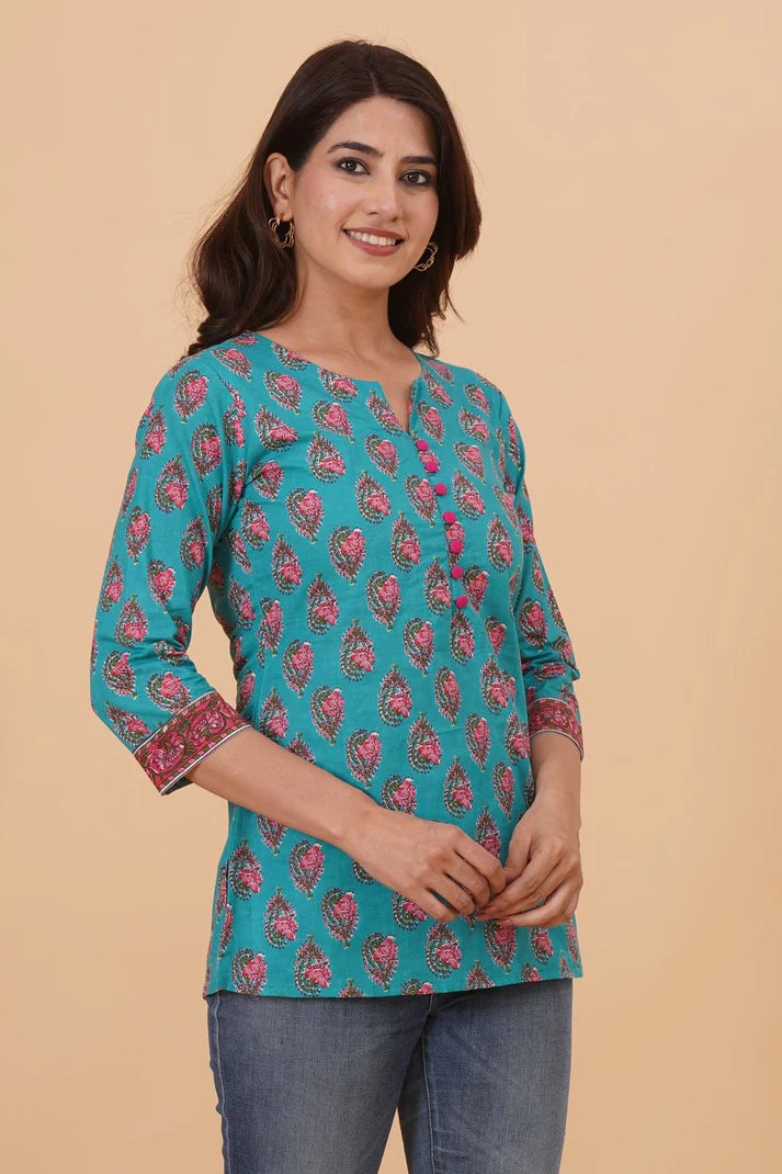 Floral Finesse Bloom Cotton Top